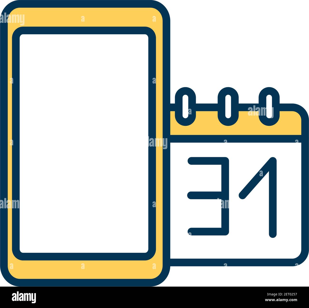 Mobile calendar RGB color icon Stock Vector
