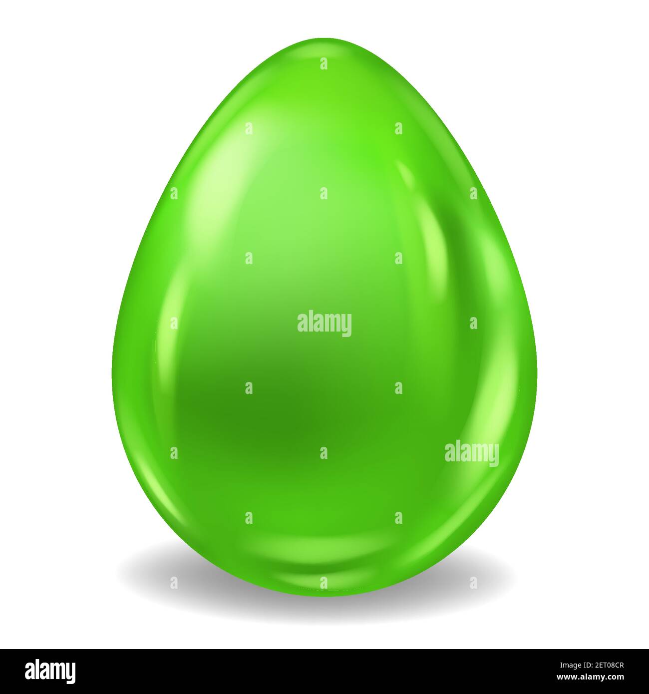 Green Realistic Easter Egg Colored Glossy. Vector illustration Stock Vector