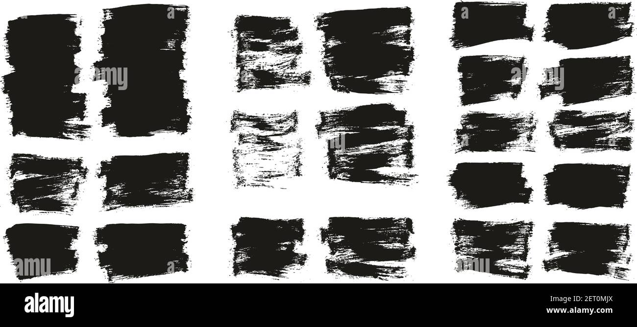 Flat Paint Brush Thin Half Background High Detail Abstract Vector Background Set Stock Vector