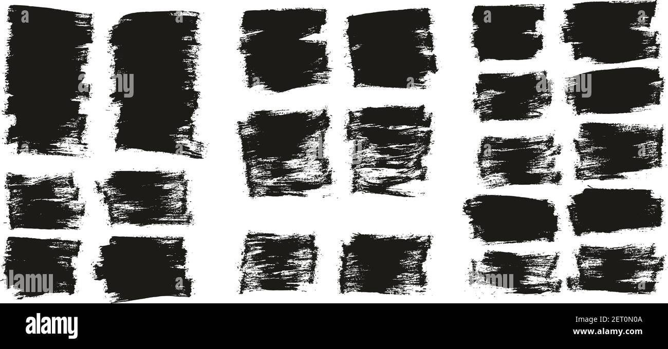 Flat Paint Brush Thin Half Background High Detail Abstract Vector Background Set Stock Vector