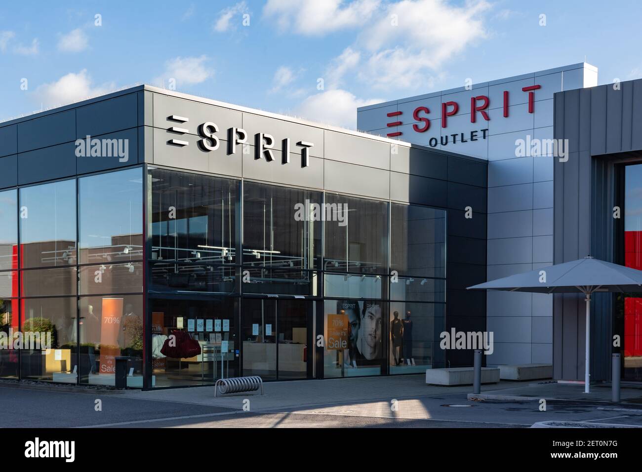 MULHEIM-KARLICH, GERMANY - Feb 27, 2021: Mulheim-Karlich, Germany -  February 27, 2021: Facade of the ESPRIT Outlet Store. Esprit is a  manufacturer of Stock Photo - Alamy