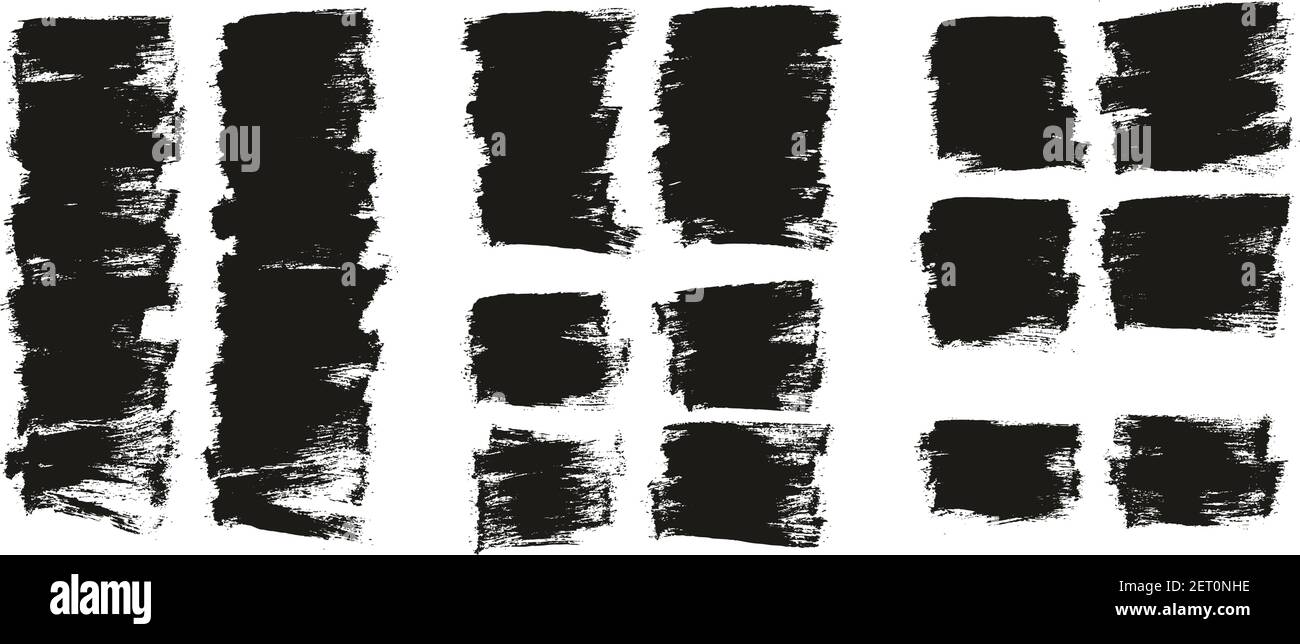 Flat Paint Brush Thin Half Background High Detail Abstract Vector Background Set Stock Vector