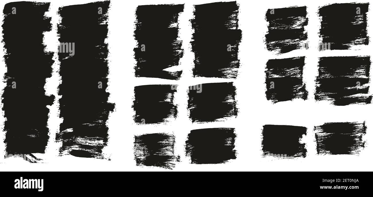 Flat Paint Brush Thin Half Background High Detail Abstract Vector Background Set Stock Vector