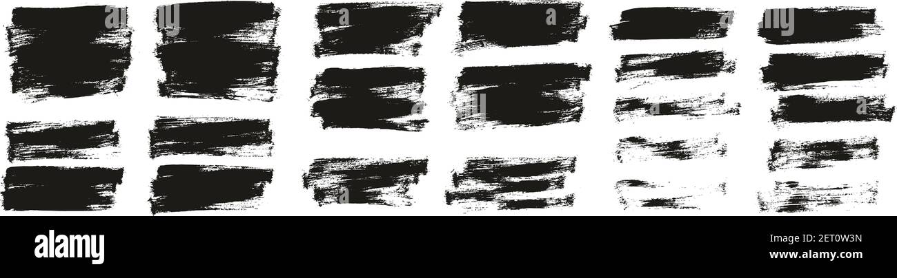 Flat Paint Brush Thin Half Background High Detail Abstract Vector Background Set Stock Vector