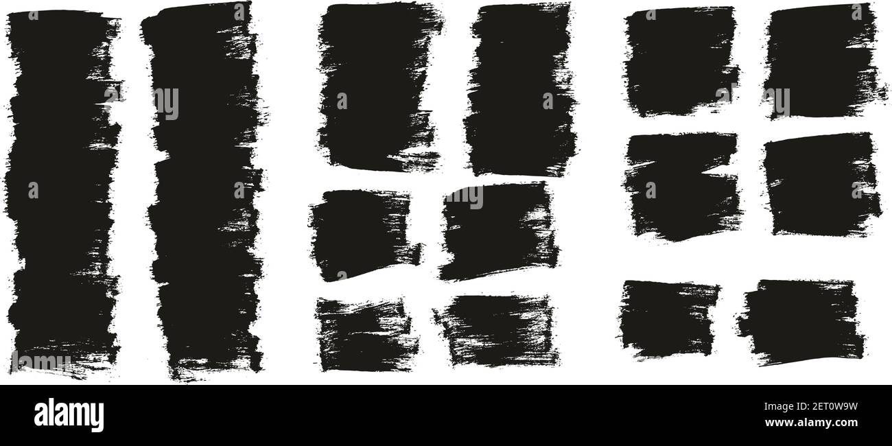 Flat Paint Brush Thin Half Background High Detail Abstract Vector Background Set Stock Vector