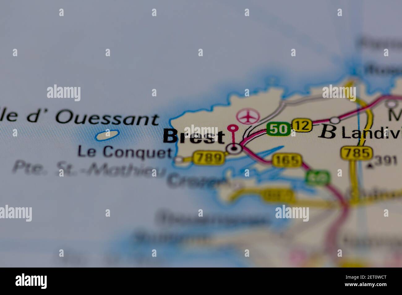 Brest Shown on a road map or Geography map Stock Photo - Alamy