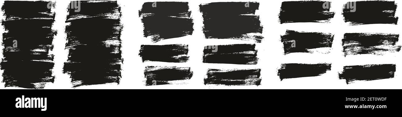 Flat Paint Brush Thin Half Background High Detail Abstract Vector Background Set Stock Vector