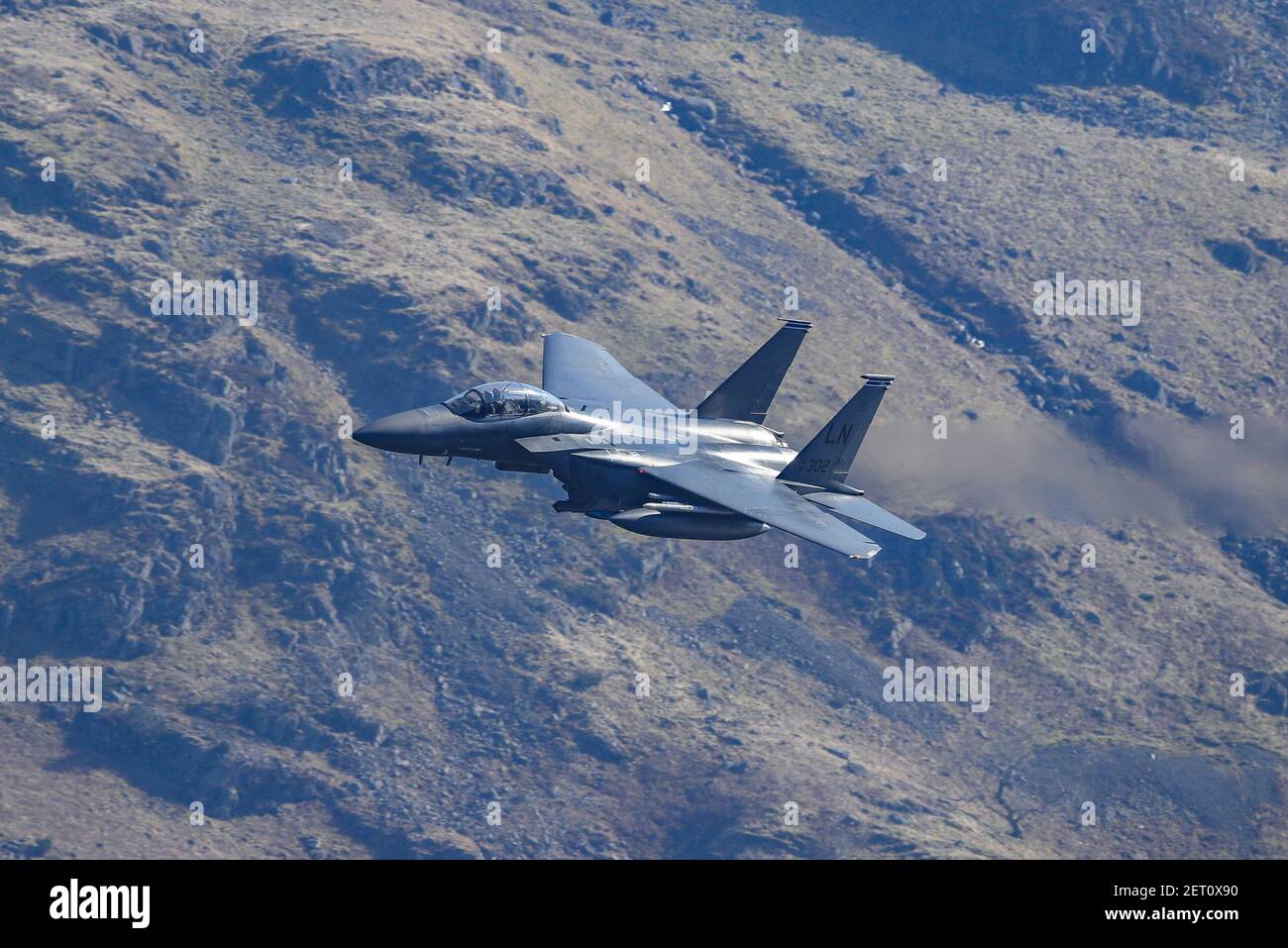 Thirlmere reservoir, near Keswick, The Lake District, Cumbria, UK. 1st March, 2021. A USAF McDonnell Douglas F-15 Eagle during low level training sorties over Thirlmere reservoir, near Keswick, The Lake District, Cumbria in Keswick, UK on 3/1/2021. (Photo by Mark Cosgrove/News Images/Sipa USA) Credit: Sipa USA/Alamy Live News Credit: Sipa USA/Alamy Live News Stock Photo