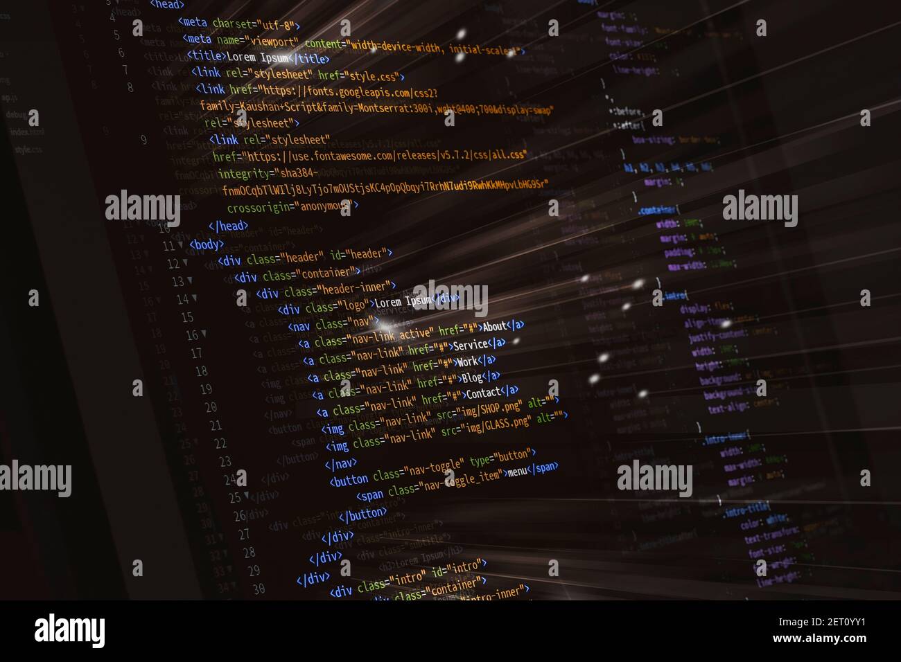 html front-end web developing programming language for website coding. mix  media background Stock Photo - Alamy