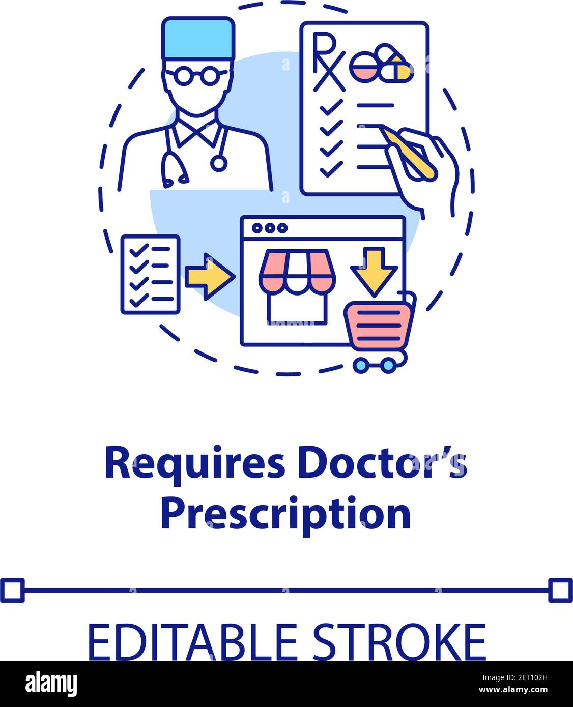 Requires doctor prescription concept icon Stock Vector Image & Art Alamy