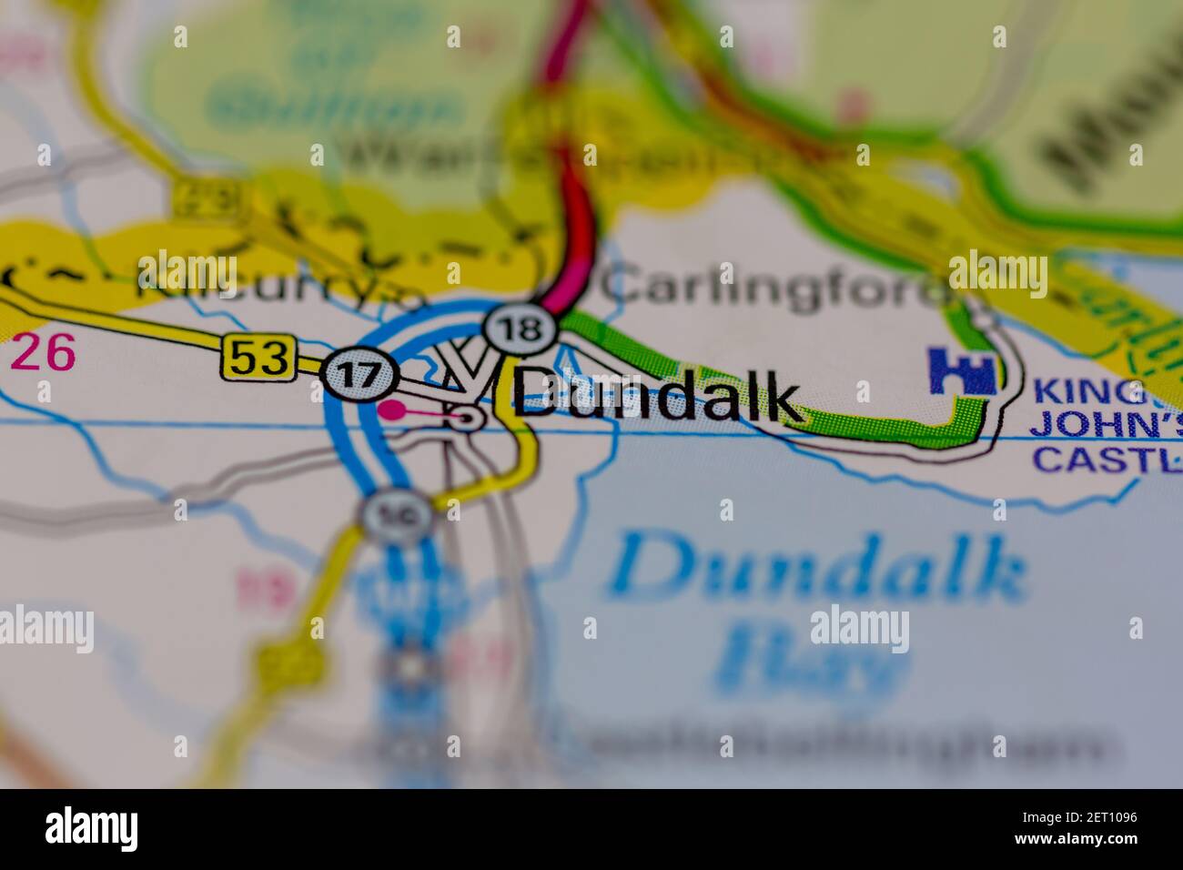 Dundalk Shown on a road map or Geography map Stock Photo Alamy