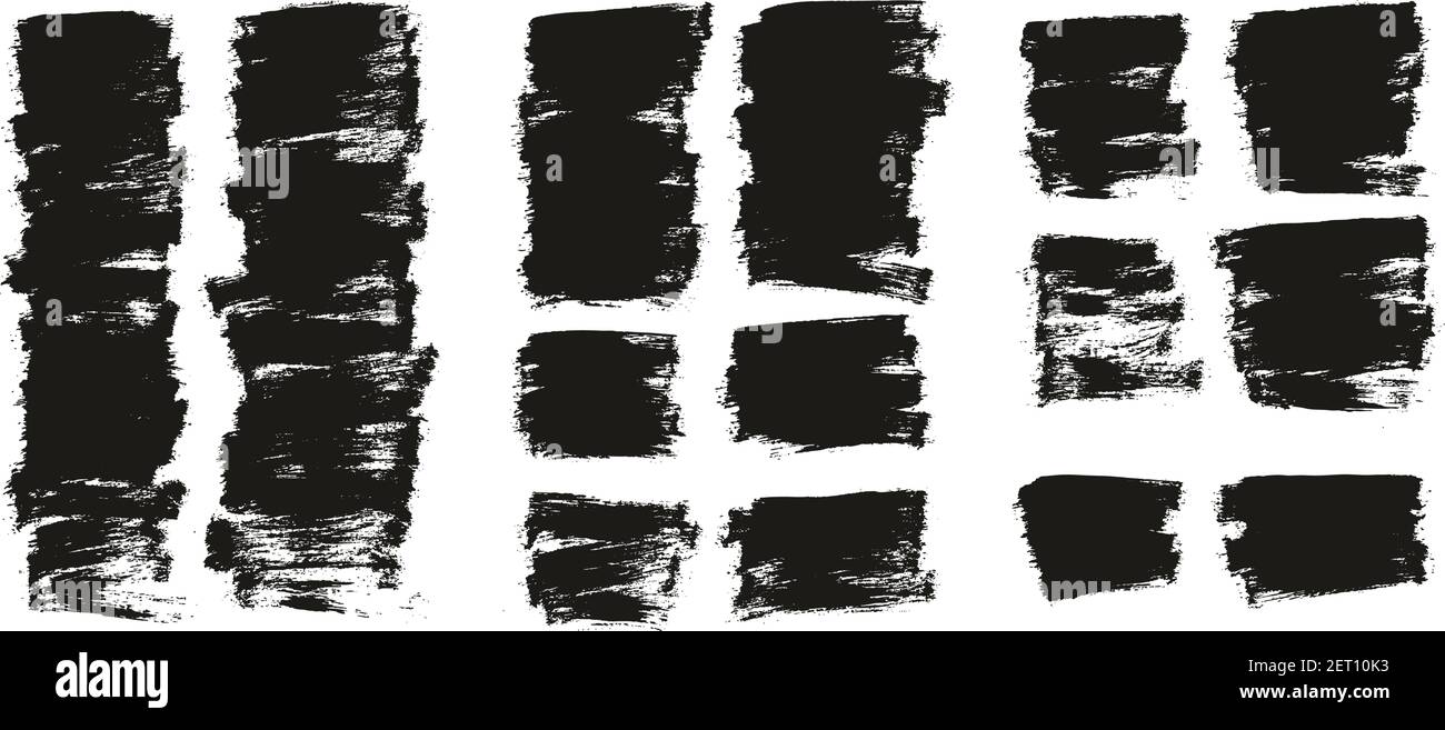 Flat Paint Brush Thin Half Background High Detail Abstract Vector Background Set Stock Vector