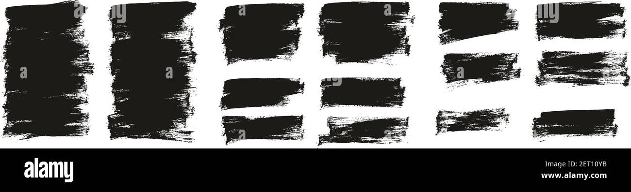 Flat Paint Brush Thin Half Background High Detail Abstract Vector Background Set Stock Vector