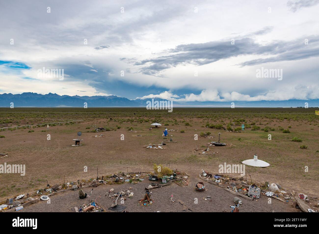 Hooper, Colorado - July 14, 2014: View from the UFO watchtower, near town of Hooper, in the state of Colorado, USA. Stock Photo