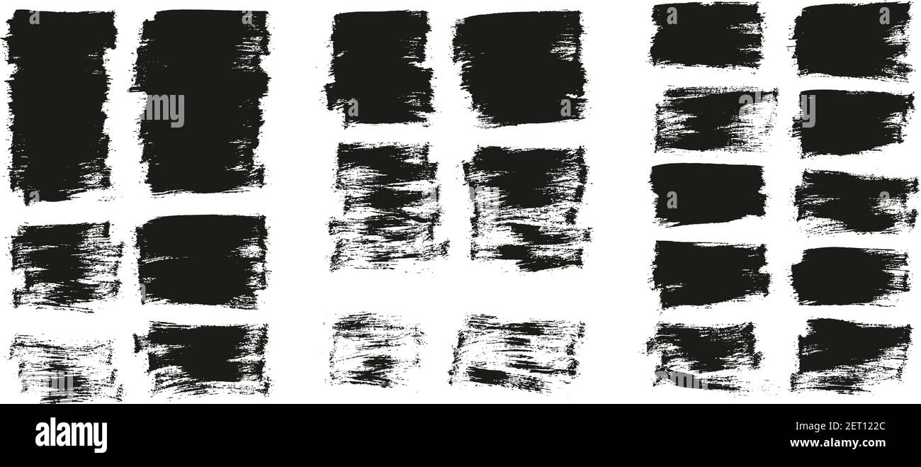 Flat Paint Brush Thin Half Background High Detail Abstract Vector Background Set Stock Vector