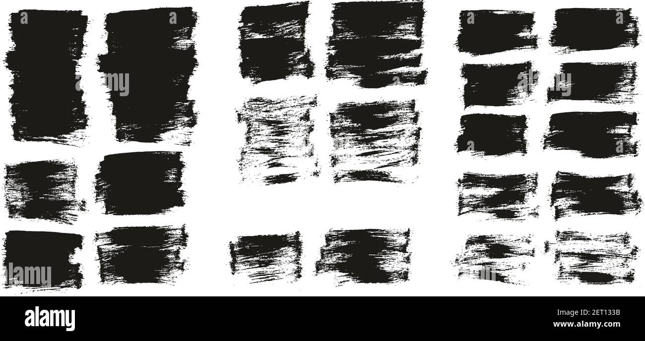 Flat Paint Brush Thin Half Background High Detail Abstract Vector Background Set Stock Vector