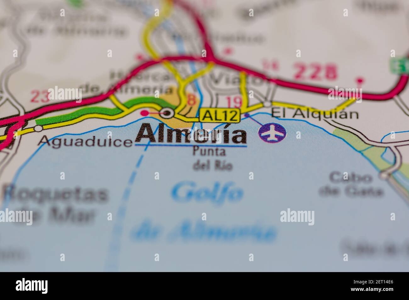 Almeria Shown on a road map or Geography map Stock Photo Alamy