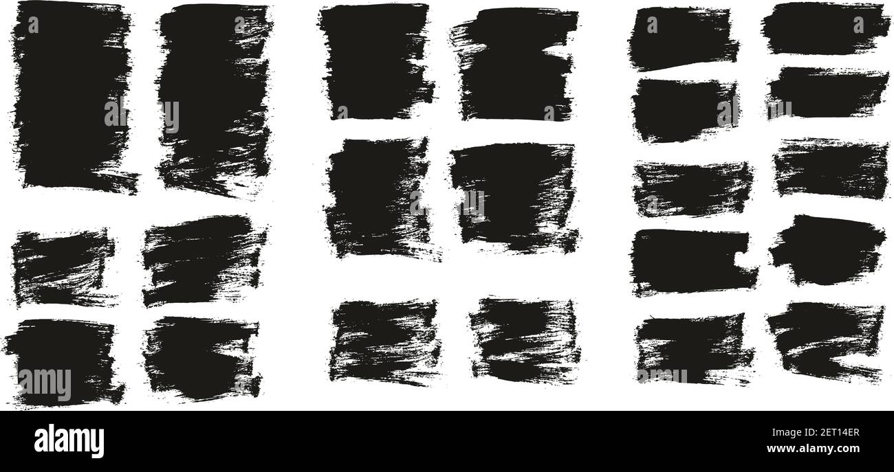 Flat Paint Brush Thin Half Background High Detail Abstract Vector Background Set Stock Vector