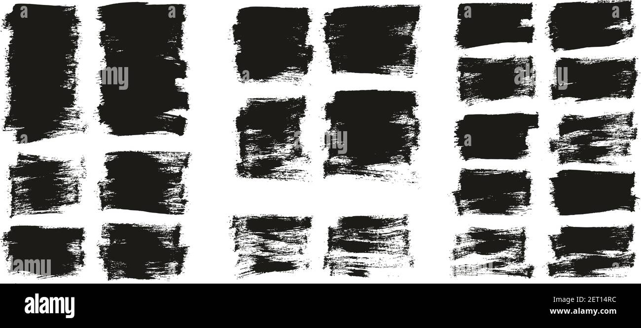Flat Paint Brush Thin Half Background High Detail Abstract Vector Background Set Stock Vector