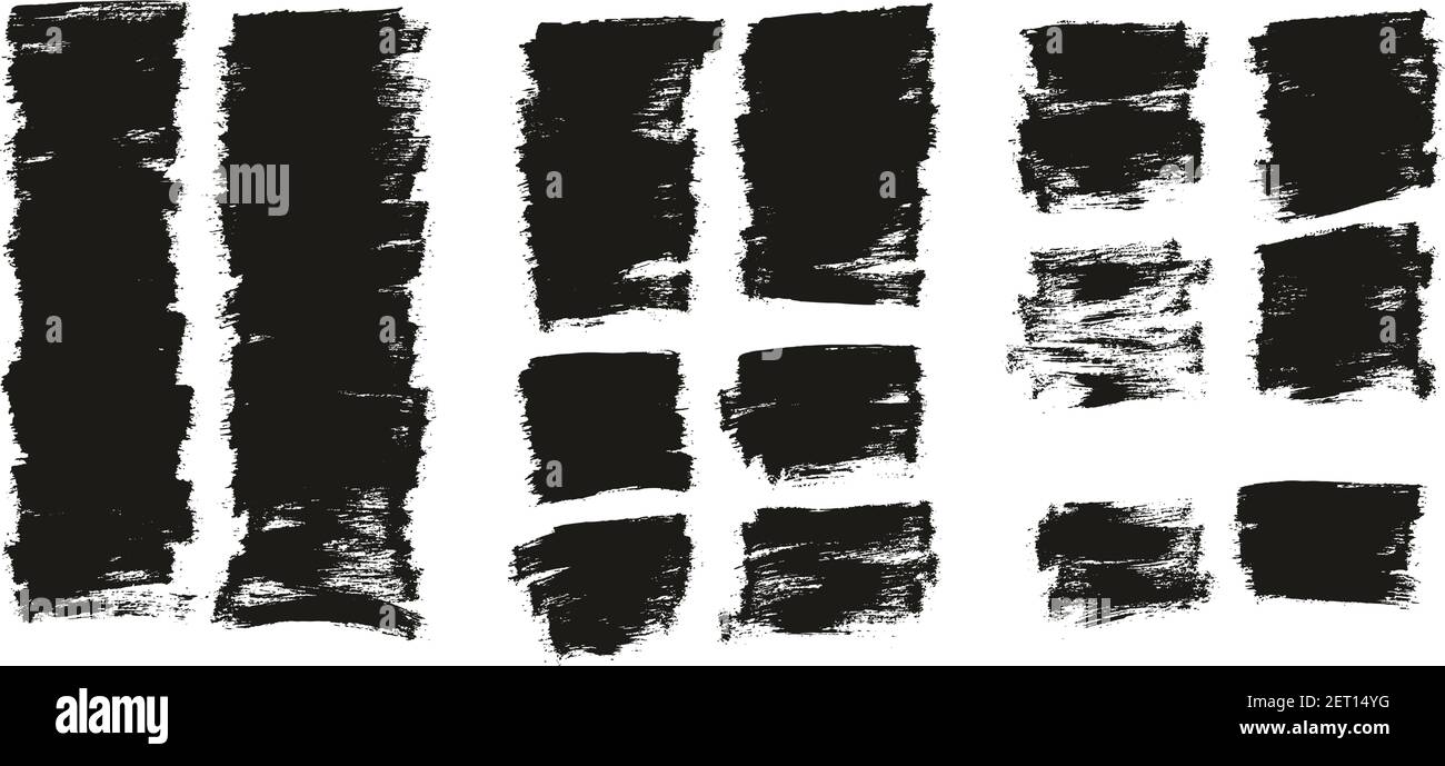 Flat Paint Brush Thin Half Background High Detail Abstract Vector Background Set Stock Vector