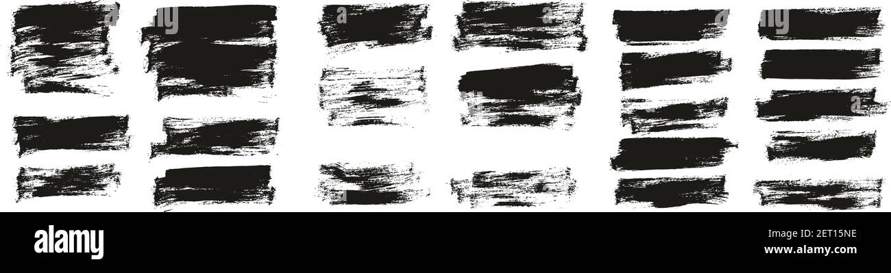 Flat Paint Brush Thin Half Background High Detail Abstract Vector Background Set Stock Vector