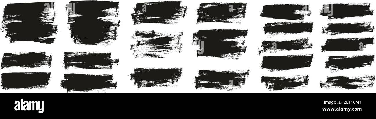 Flat Paint Brush Thin Half Background High Detail Abstract Vector Background Set Stock Vector