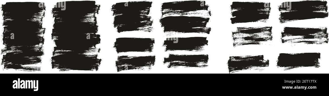 Flat Paint Brush Thin Half Background High Detail Abstract Vector Background Set Stock Vector