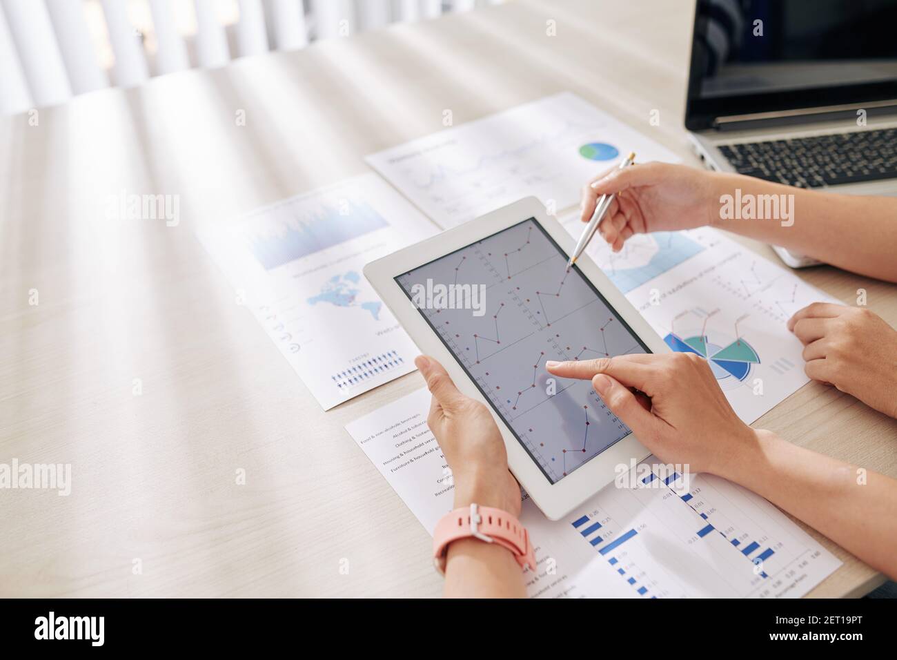 Working on financial strategy Stock Photo