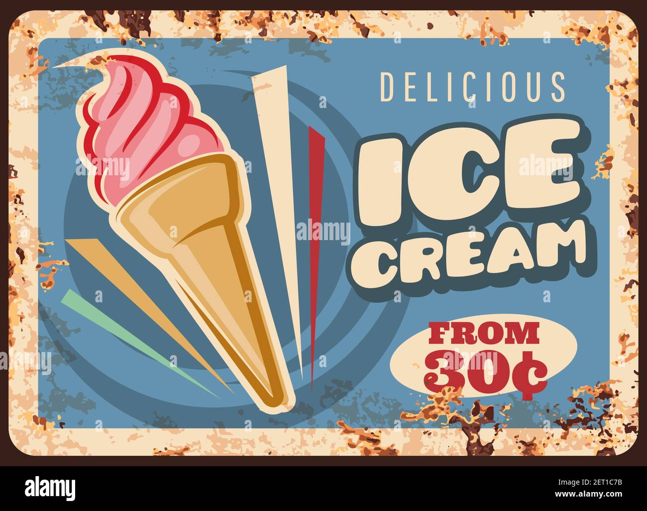 Icecream old advertising sign Stock Vector Images - Alamy