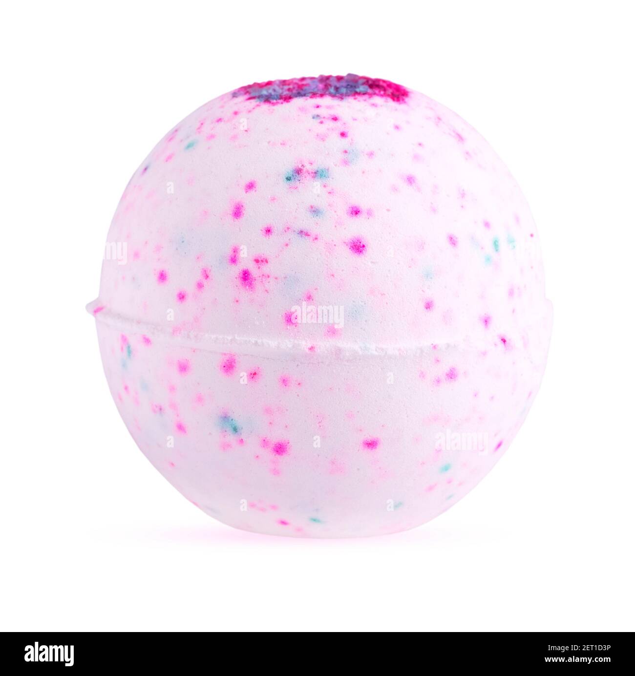 Round Handmade Pink Bath Bomb. Bath salts in the form of a ball. Stock Photo