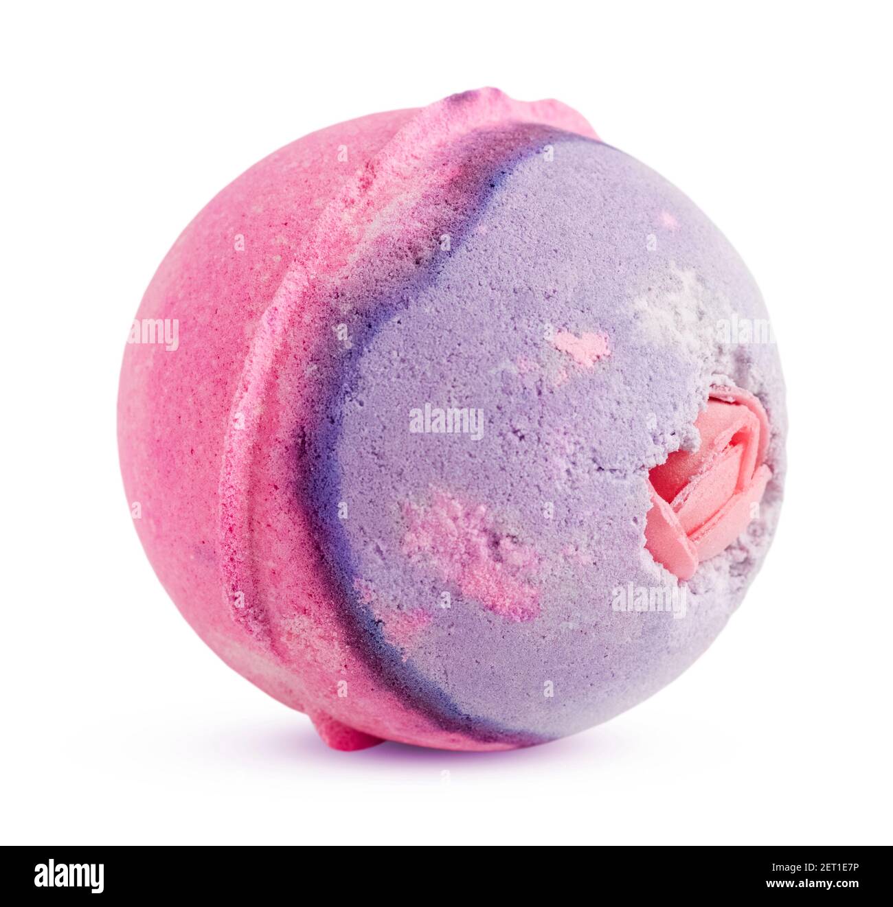 Handmade Colored Round Bath Bomb. Bath salts in the form of a ball. Stock Photo