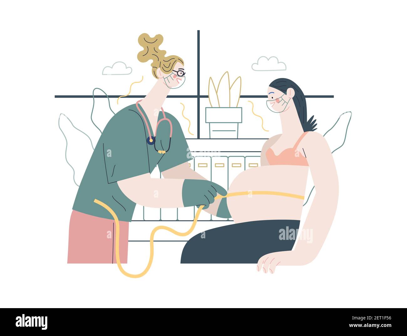 Medical insurance illustration routine pregnancy cover modern flat