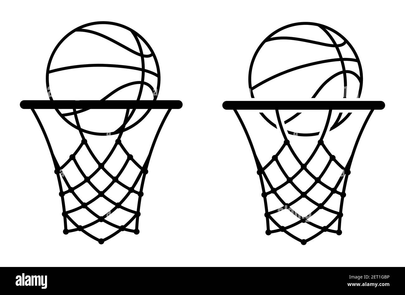 basketball icon with ring, hoop and net. Sports competitions in
