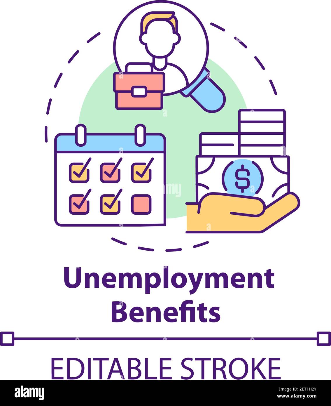 Unemployment benefits concept icon Stock Vector Image & Art - Alamy