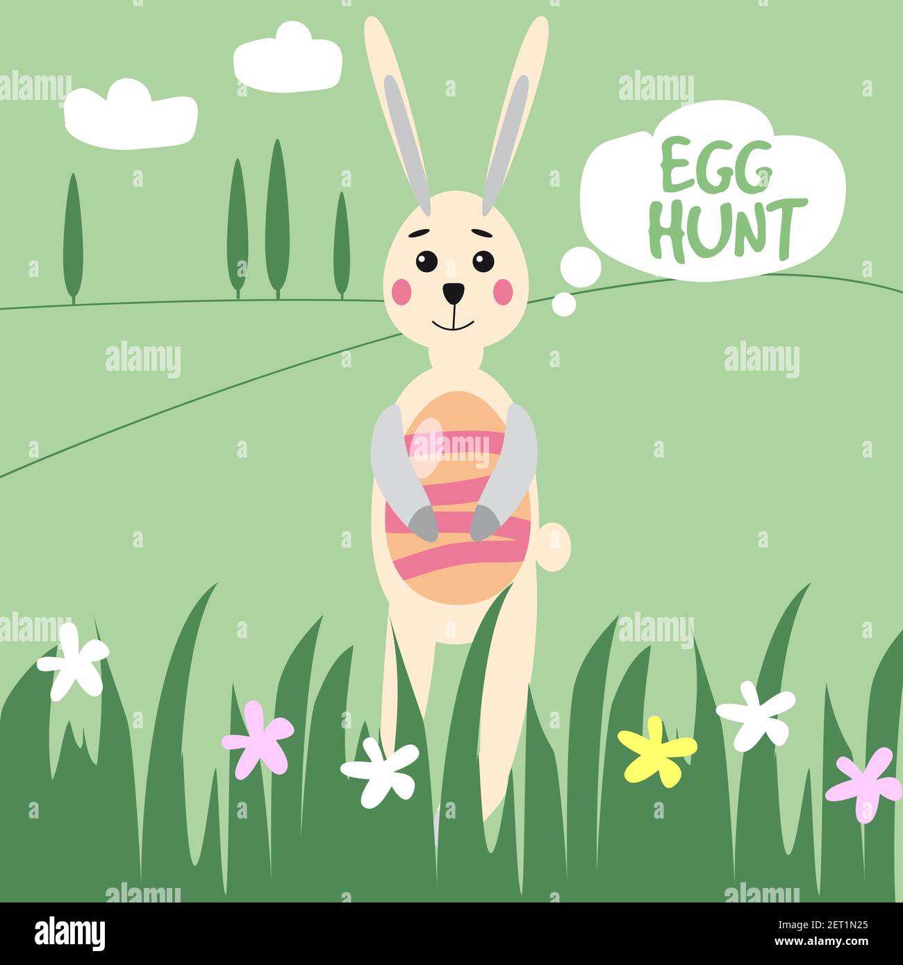 Have Yourself a Very Happy Easter Easter Bunny Ears Vector Stock Vector