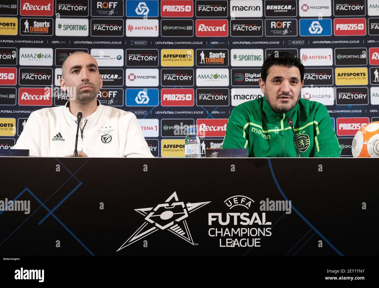 Oeiras, 11/14/2018 - Coaches of the teams that will compete for the UEFA  Futsal Champions League - Elite round held a press conference at the João  Rocha Pavilion in Lisbon. Joel Rocha,
