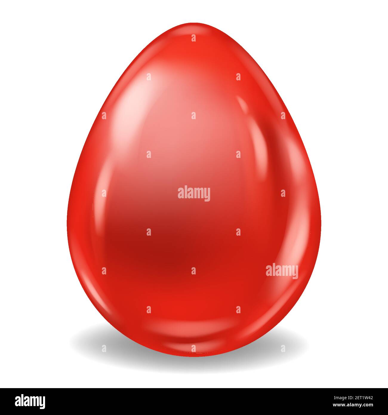 Red Realistic Easter Egg Colored Glossy. Vector illustration Stock Vector