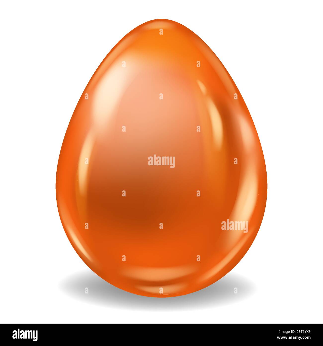 Orange Realistic Easter Egg Colored Glossy. Vector illustration Stock Vector