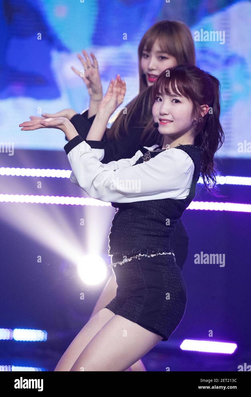 14 November 2018 - Goyang, South Korea : Japanese singer Hitomi Honda,  member of South Korean-Japanese K-Pop girl group IZ*ONE, performs on the  stage during a MBC TV K-Pop music chart program '