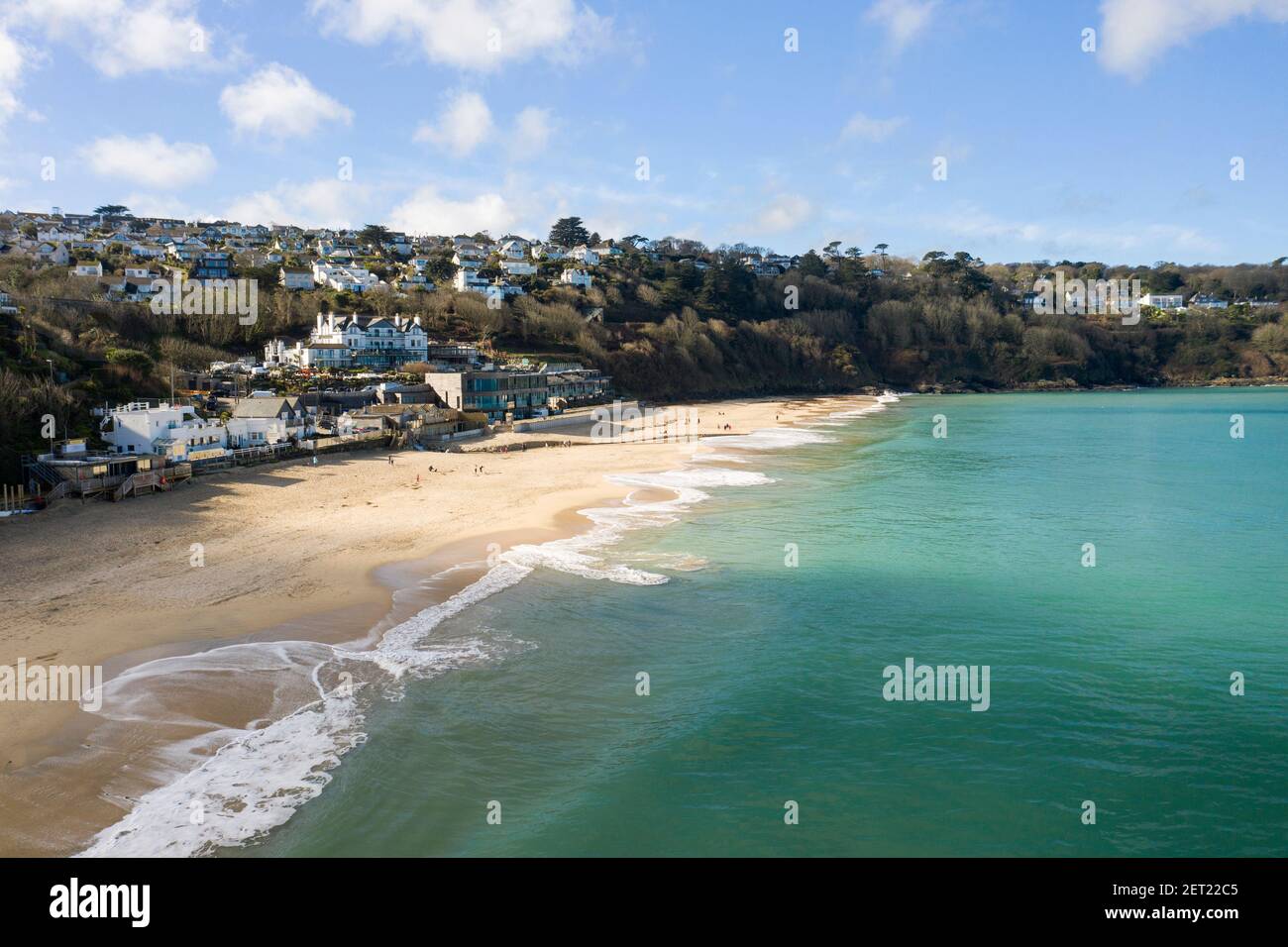 Carbis Bay hotel near St Ives, West Cornwall where the G7 summit is due to take place in June 2021 Stock Photo