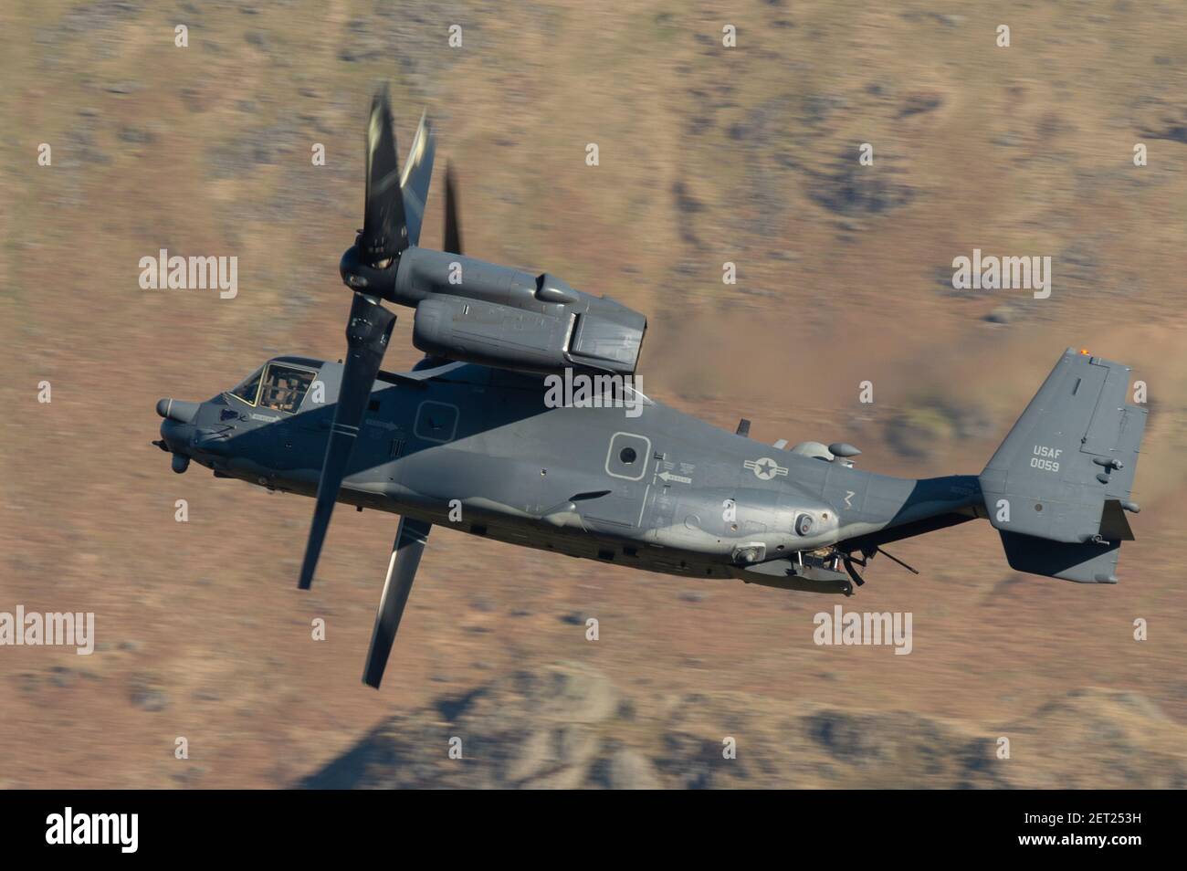 Thirlmere reservoir, near Keswick, The Lake District, Cumbria, UK. 1st March, 2021. US Airforce Bell Boeing V-22 Osprey during low level training sorties over Thirlmere reservoir, near Keswick, The Lake District, Cumbria in, on 3/1/2021. (Photo by Richard Long/News Images/Sipa USA) Credit: Sipa USA/Alamy Live News Credit: Sipa USA/Alamy Live News Stock Photo
