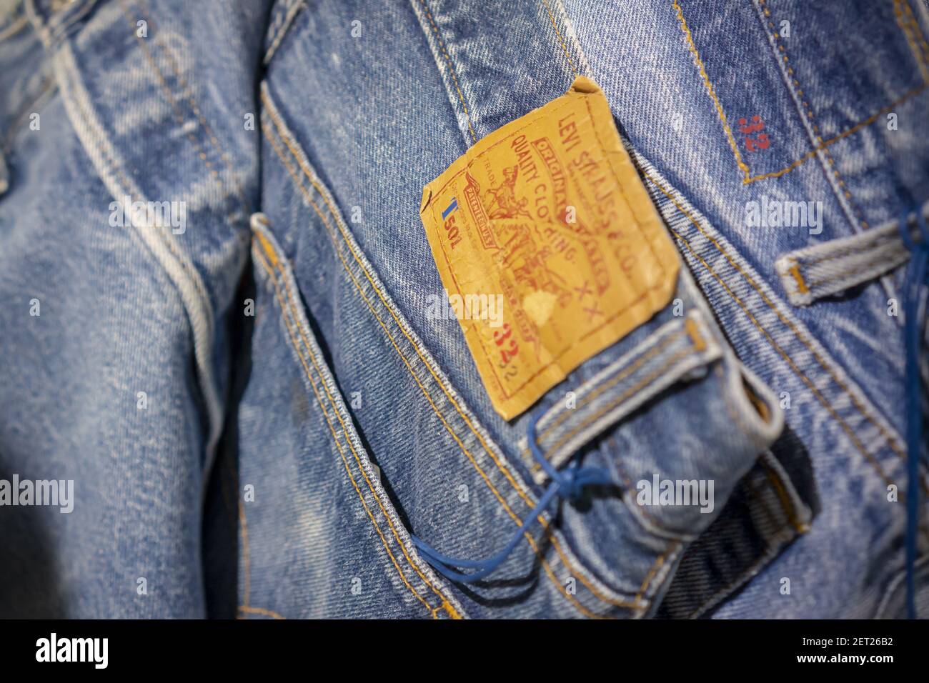 Vintage 501 jeans in the Levi Strauss and Co.'s new flagship store in Times  Square in New York on its grand opening day, Friday, November 16, 2018. The  king of blue jeans,