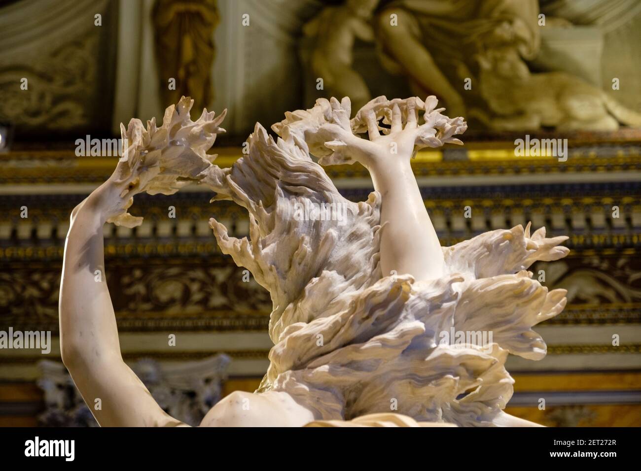 Daphne metamorphosis, detail of Apollo and Daphne sculpture hands, Gian ...