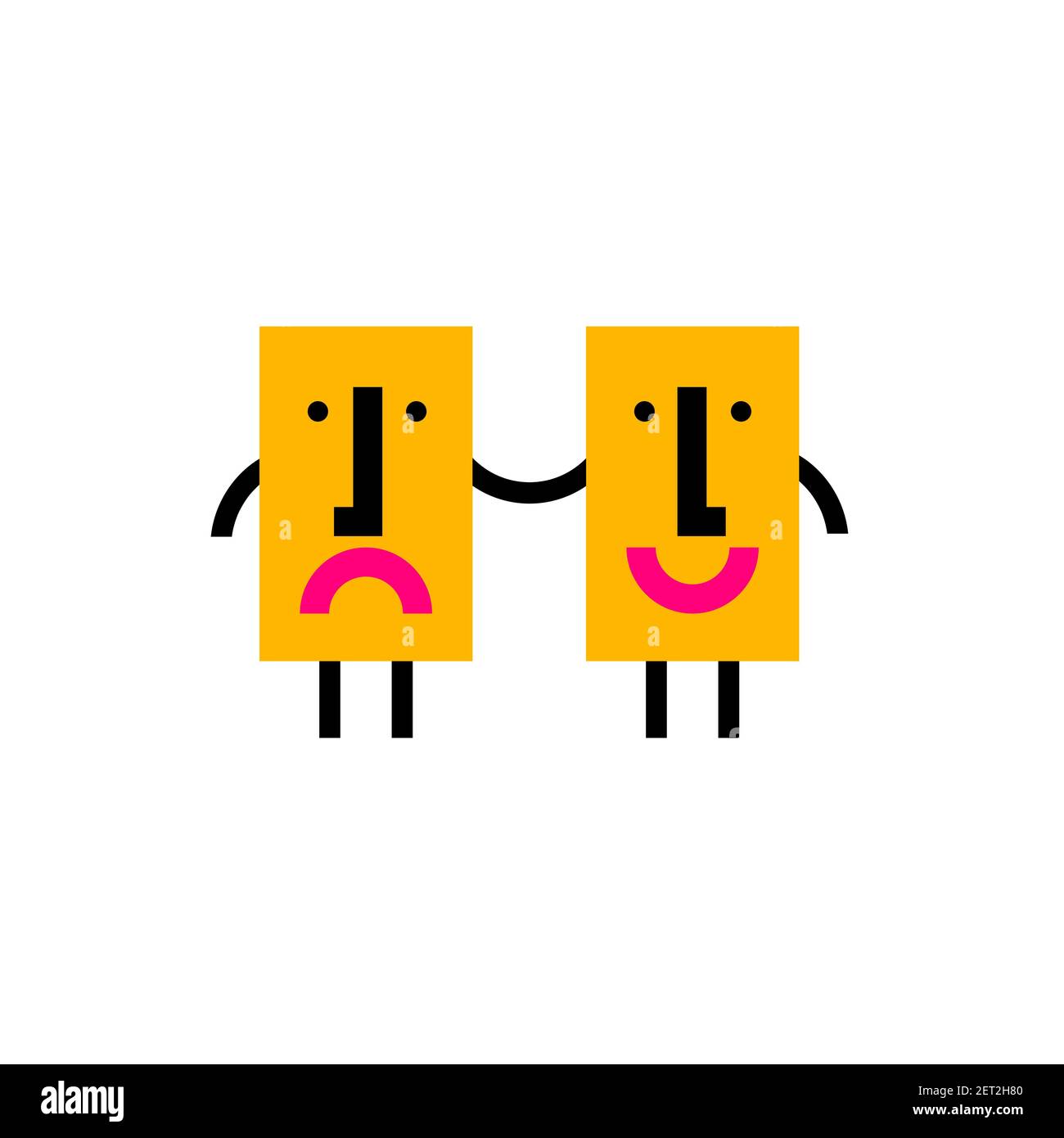 Help friend, coaching, mentoring, abstract icon, consulting. Vector illustration Stock Vector