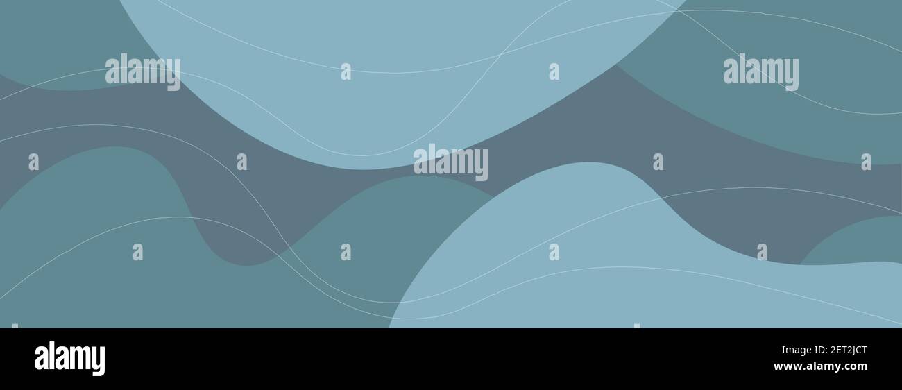 Wiide banner with organic shapes. Background with smooth curved lines. Stock Vector