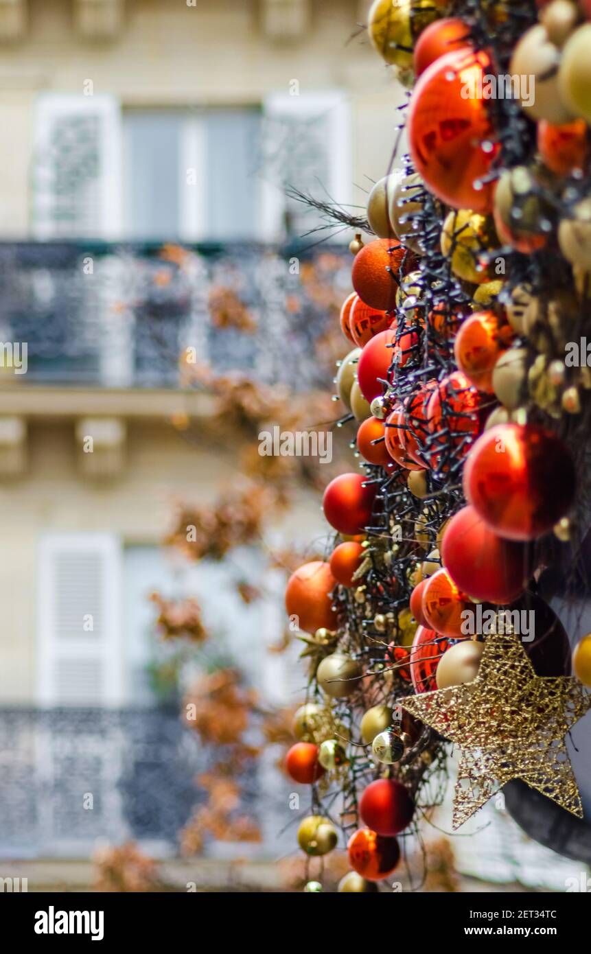 Christmas decorations in Paris France Stock Photo Alamy