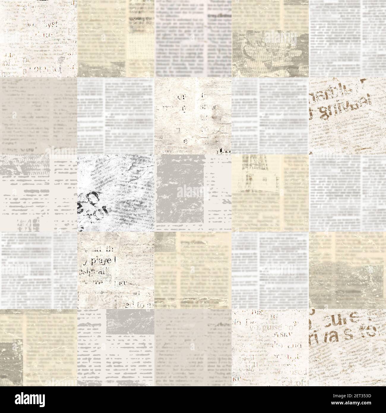 Newspaper paper grunge newsprint patchwork seamless pattern background.  Trendy imitation sewn pieces of newspapers in patchwork style. Grey vintage  ar Stock Photo - Alamy