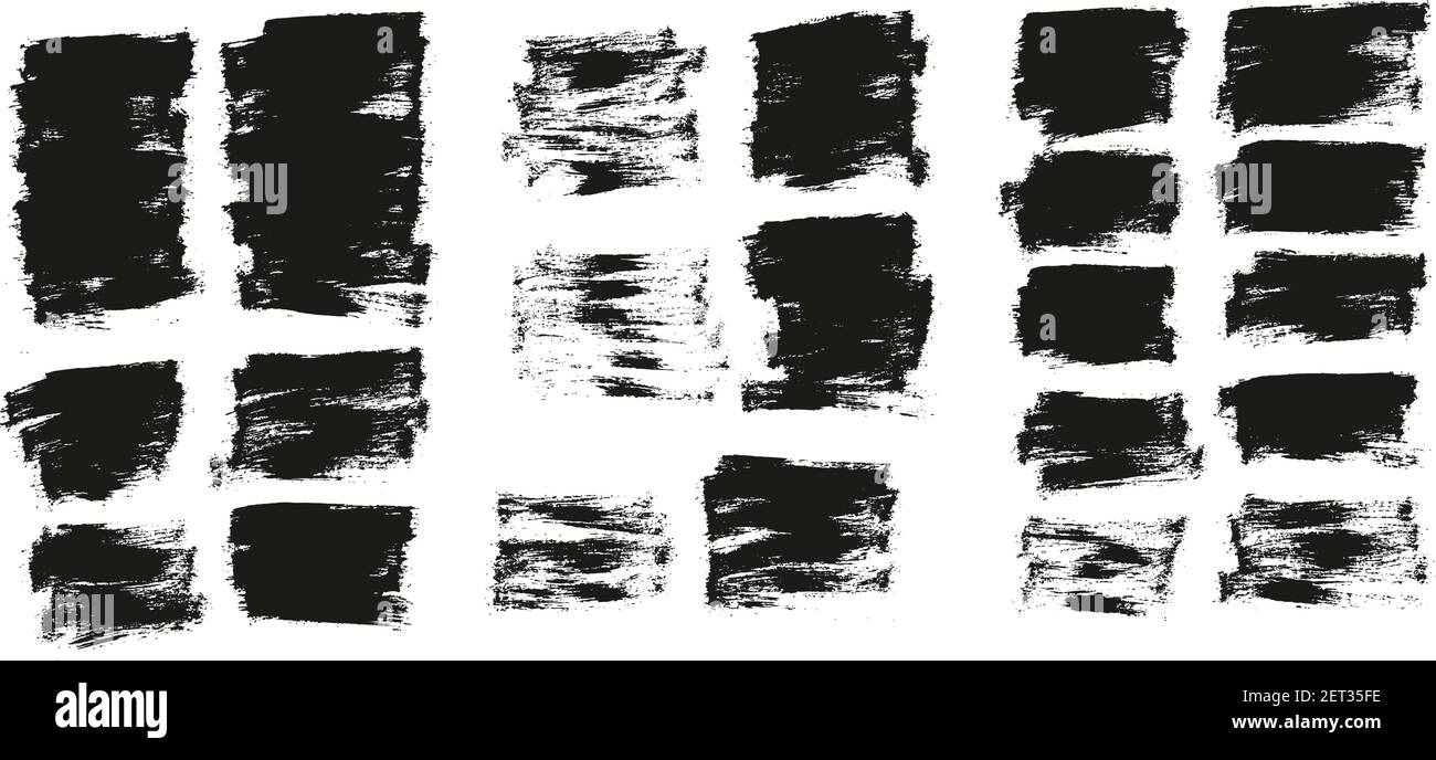 Flat Paint Brush Thin Half Background High Detail Abstract Vector Background Set Stock Vector