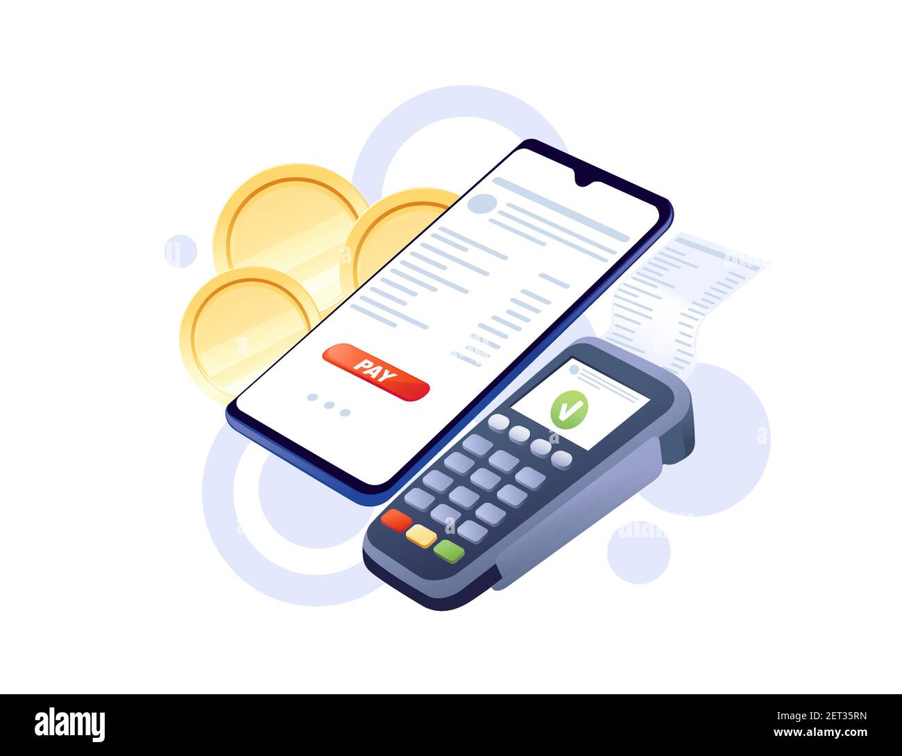 POS Terminal with smartphone app and coins wireless payment purchases ...