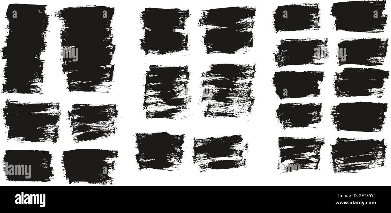 Flat Paint Brush Thin Half Background High Detail Abstract Vector Background Set Stock Vector